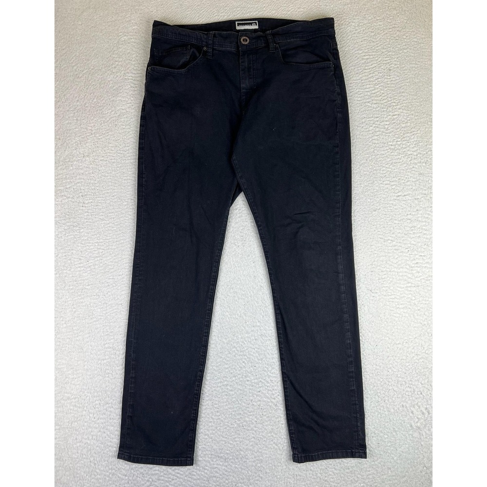 Travis Mathew Jeans Mens 34x32 Black Slim Straight Stretch Denim Zip Fly Casual